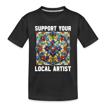Stained Glass Artist Stained Glass Art - Kids' Premium Organic T-Shirt - black - Front