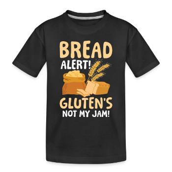 Bread alert Gluten's not my jam - Kinder Premium Bio T-Shirt - Schwarz - Vorne