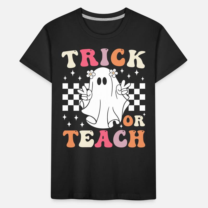 Groovy Trick oder Halloween Lehrer unterrichten Kinder Premium Bio T-Shirt