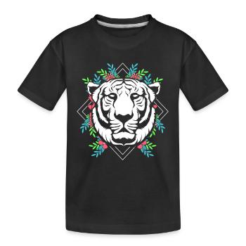 White Tiger - Kids' Premium Organic T-Shirt - black - Front