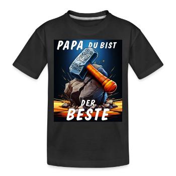VA-THOR HAMMER PAPA TU ES LE MEILLEUR - T-shirt bio Premium Enfant - noir - Devant