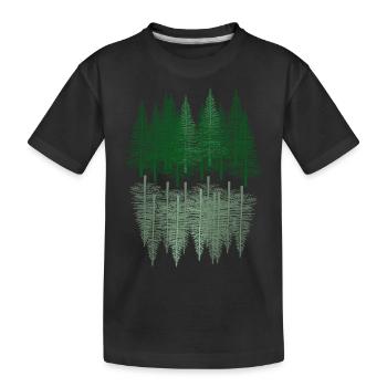 Forêt de sapins Randonnée pédestre Épicéa Forêt de conifères Nature - T-shirt bio Premium Enfant - noir - Devant