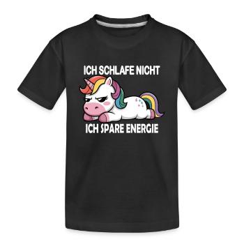 Ich schlafe nicht , ich spare Energie - Kinder Premium Bio T-Shirt - Schwarz - Vorne