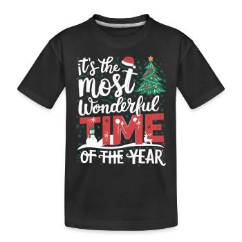 Most beautiful time of the year Christmas Christmas Eve - Kids' Premium Organic T-Shirt - black - Front