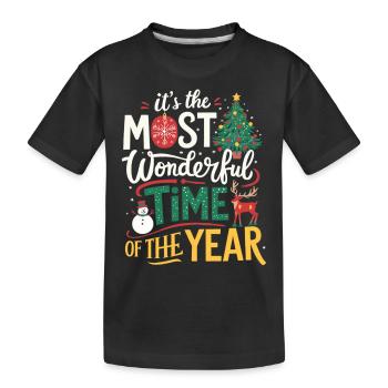 Christmas Christmas Eve Most beautiful time of the year - Kids' Premium Organic T-Shirt - black - Front