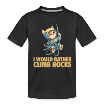 Je préfère grimper des rochers chat d’escalade - T-shirt bio Premium Enfant - noir - Devant