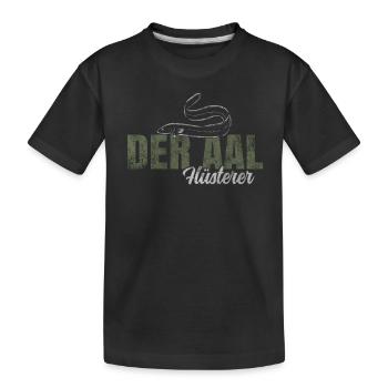 Der Aal Flüsterer - Kinder Premium Bio T-Shirt - Schwarz - Vorne