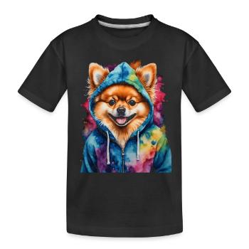 Loulou de Poméranie Sweat à capuche de Poméranie Imprimé chien - T-shirt bio Premium Enfant - noir - Devant