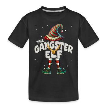Je suis le gangster elfe Noël - T-shirt bio Premium Enfant - noir - Devant