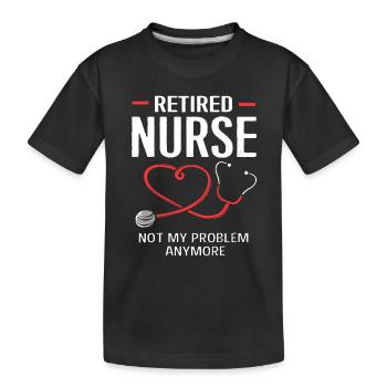 Krankenschwester Rente - Kinder Premium Bio T-Shirt - Schwarz - Vorne