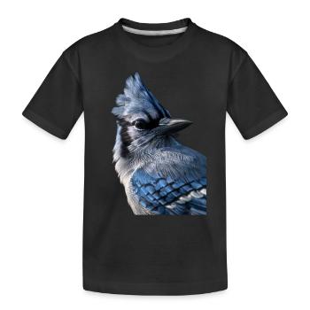 Blue jay - Kids' Premium Organic T-Shirt - black - Front
