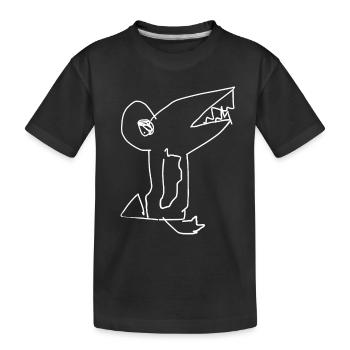 Oiseau Animal Drôle - T-shirt bio Premium Enfant - noir - Devant