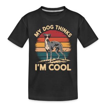 Greyhound, mon chien, me trouve cool - T-shirt bio Premium Enfant - noir - Devant