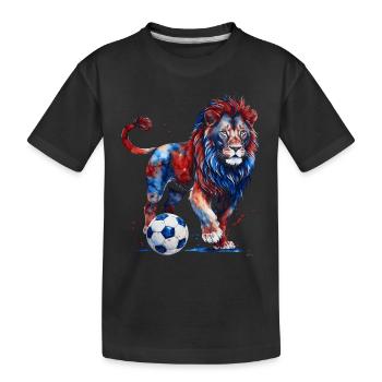 Lion Football Coloré France Animal Design Print - T-shirt bio Premium Enfant - noir - Devant