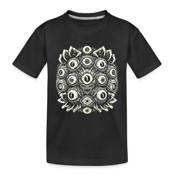 Yeux de monstre sombre Effrayant Halloween - T-shirt bio Premium Enfant - noir - Devant