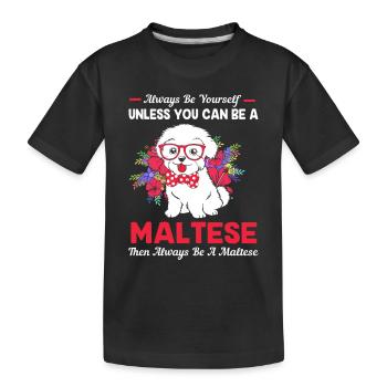 Chien maltais - T-shirt bio Premium Enfant - noir - Devant