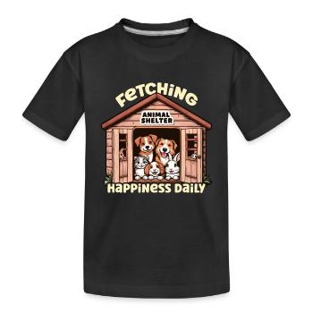 Refuge pour animaux Chercher le bonheur au quotidien Amoureux des chiens - T-shirt bio Premium Enfant - noir - Devant