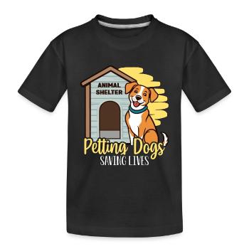 Refuge pour animaux Caresser des chiens Sauver des vies Amoureux des chiens - T-shirt bio Premium Enfant - noir - Devant