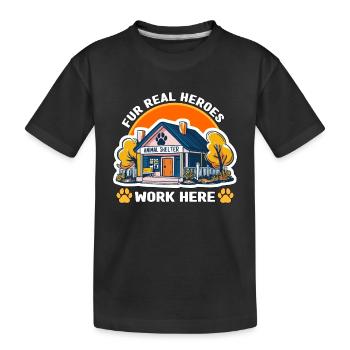 Refuge pour animaux pour les vrais héros Travail Famille d’accueil - T-shirt bio Premium Enfant - noir - Devant