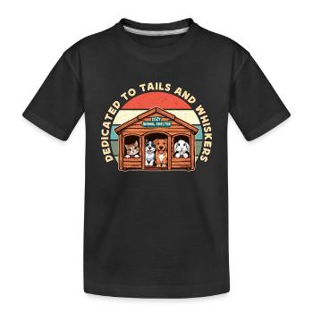 Animal Shelter Dedicated To Tails And Foster Home - Kids' Premium Organic T-Shirt - black - Front