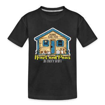 Refuge pour animaux Coeur et pattes dans chaque propriétaire de chien - T-shirt bio Premium Enfant - noir - Devant