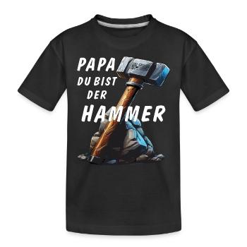 VA-THOR, PAPA, TU ES GÉNIAL - T-shirt bio Premium Enfant - noir - Devant