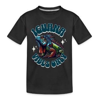Iguana - Kids' Premium Organic T-Shirt - black - Front