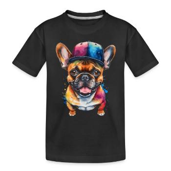 Bouledogue Français Snapback Cap Frenchie Dog - T-shirt bio Premium Enfant - noir - Devant
