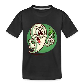 drôle boobby fantôme rétro style dessin animé booger - T-shirt bio Premium Enfant - noir - Devant