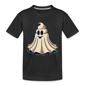 Funny Poop Pile Ghost Bull Sheet Poop - Kids' Premium Organic T-Shirt - black - Front