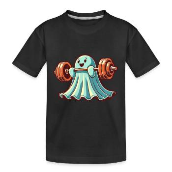 Musculation Ghost Drôle Gym Ghost - T-shirt bio Premium Enfant - noir - Devant