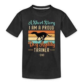 Dresseur d’agilité canine Une courte histoire Je suis maître-chien - T-shirt bio Premium Enfant - noir - Devant