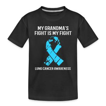 lung cancer - Kids' Premium Organic T-Shirt - black - Front
