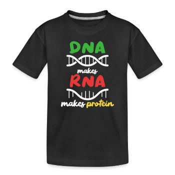 Aus DNA wird RNA wird Protein - Kinder Premium Bio T-Shirt - Schwarz - Vorne