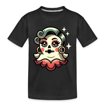 Funny Glamour Ghoul Flashy Halloween Girl - Kids' Premium Organic T-Shirt - black - Front