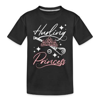 Girl Hurling Princess - Kids' Premium Organic T-Shirt - black - Front