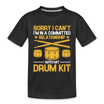 Tut mir leid, ich kann nicht, ich bin in einer festen Beziehung mit - Kinder Premium Bio T-Shirt - Schwarz - Vorne