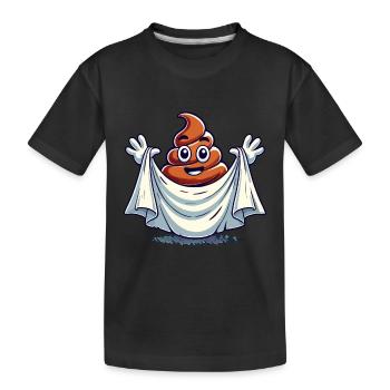 Funny Poop Pile Ghost Bull Sheet Poop - Kids' Premium Organic T-Shirt - black - Front