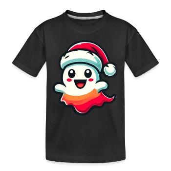 Niedliches Weihnachten Gespenst Unheimliches - Kinder Premium Bio T-Shirt - Schwarz - Vorne
