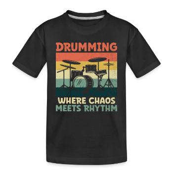 Tambour là où le chaos rencontre le rythme Tambour Batteur - T-shirt bio Premium Enfant - noir - Devant