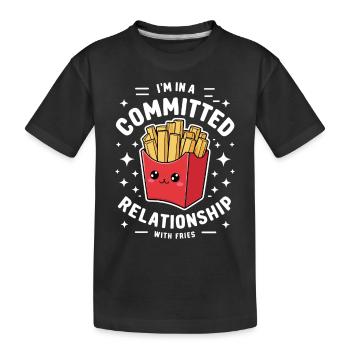 Pommes Fritten Bude Lustig Backofen French Fries - Kinder Premium Bio T-Shirt - Schwarz - Vorne