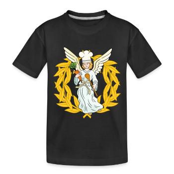 Kochkunst Christmas Engel Weihnachten Gemüse Küche - Kinder Premium Bio T-Shirt - Schwarz - Vorne