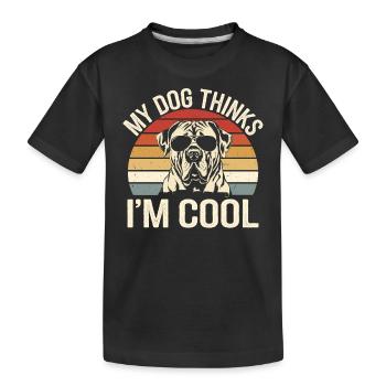 Mastiff Molosser Mon chien pense que je suis cool - T-shirt bio Premium Enfant - noir - Devant