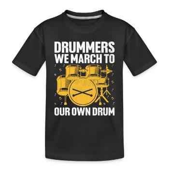 Tambours Nous Marchons À Notre Propre Tambour Tambour Tambour Tambour - T-shirt bio Premium Enfant - noir - Devant