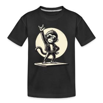 Rock, Rocker, Rock Music, Heavy Metal, Rock Hand - Kids' Premium Organic T-Shirt - black - Front