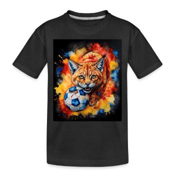 Lynx Football Colorful Romania Romania Design Print - Kids' Premium Organic T-Shirt - black - Front