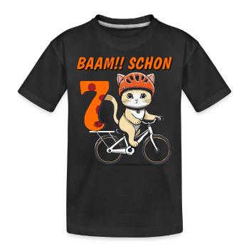 VÉLO CHAT BAAM !! DÉJÀ SEPT - T-shirt bio Premium Enfant - noir - Devant