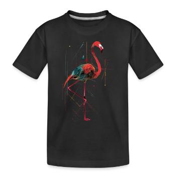 Flamingo - Kinder Premium Bio T-Shirt - Schwarz - Vorne