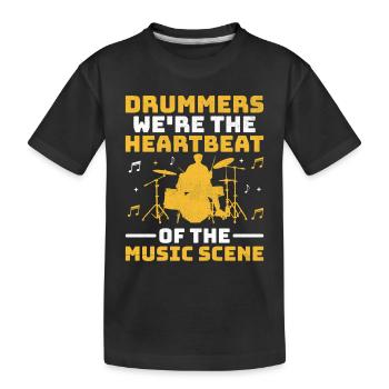 Drummers Wir sind der Herzschlag der Musikszene Dr - Kinder Premium Bio T-Shirt - Schwarz - Vorne