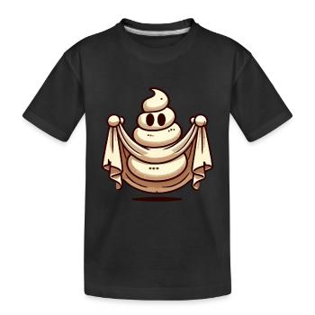 Funny Poop Pile Ghost Bull Sheet Poop - Kids' Premium Organic T-Shirt - black - Front